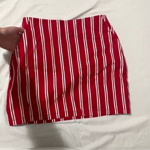 Forever 21 stripped red and white size small mini skirt